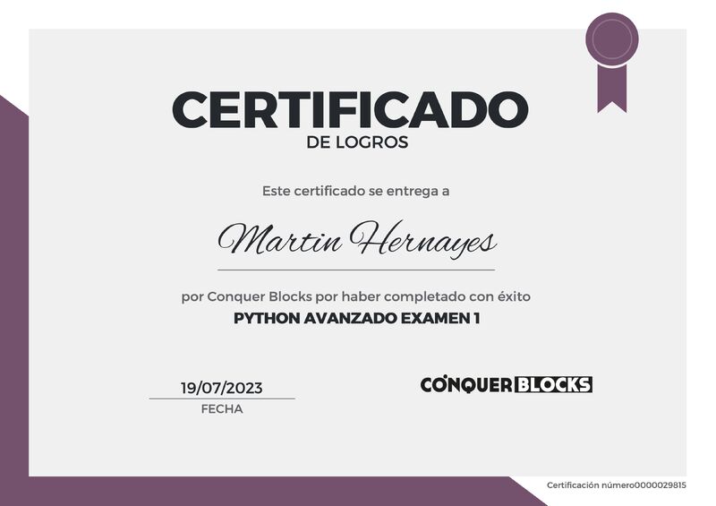 Python Advanced Certificación